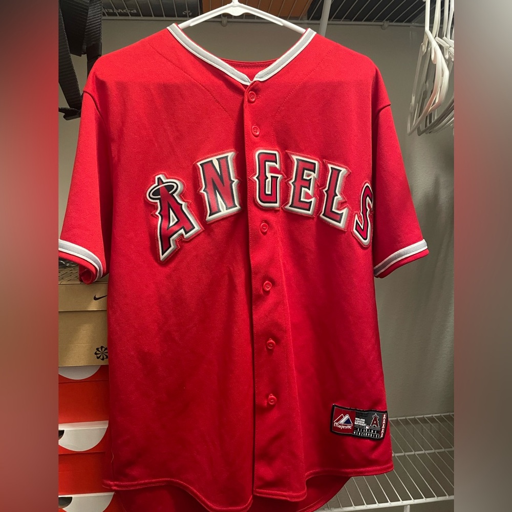 Authentic Larger Majestic Los Angeles Angels #44 Mark Trumbo Jersey